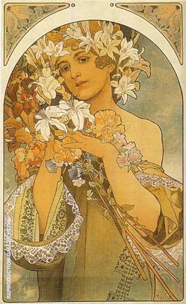 Flower 1897 by Alphonse Mucha | Oil Painting Reproduction