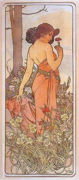 Carnation 1898 by Alphonse Mucha | Oil Painting Reproduction