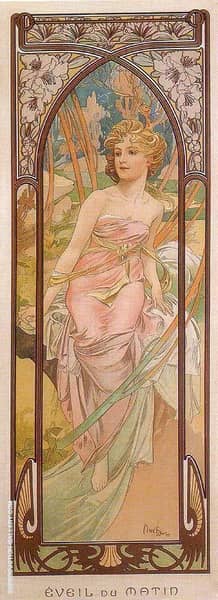 Awake in the Morning 1899 by Alphonse Mucha | Oil Painting Reproduction