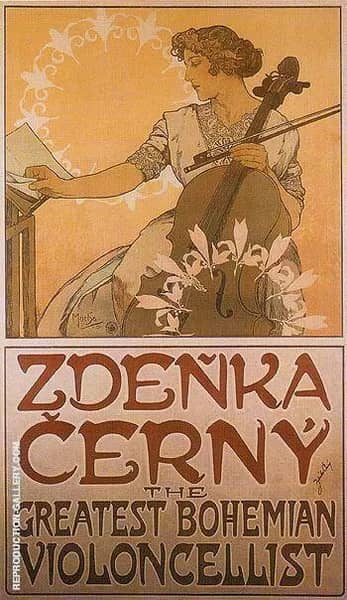 Zdenka Cerny The Greatest Bohemian Violoncellist 1913 | Oil Painting Reproduction