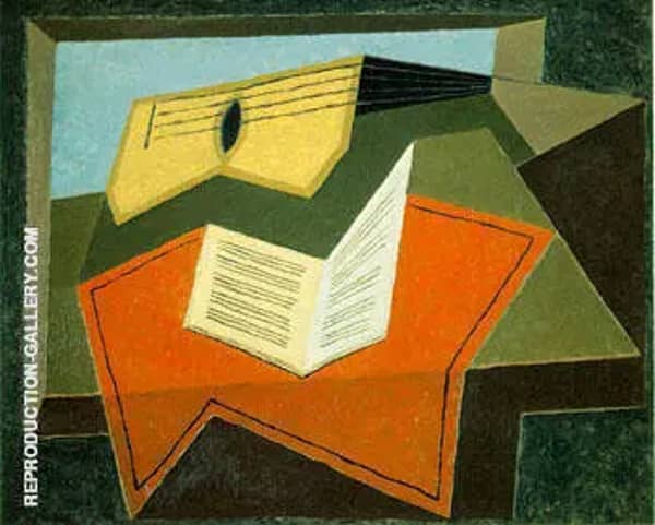Guitar and Music Paper by Juan Gris | Oil Painting Reproduction