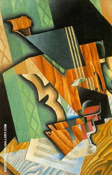 Violin and Glass 1915 by Juan Gris | Oil Painting Reproduction