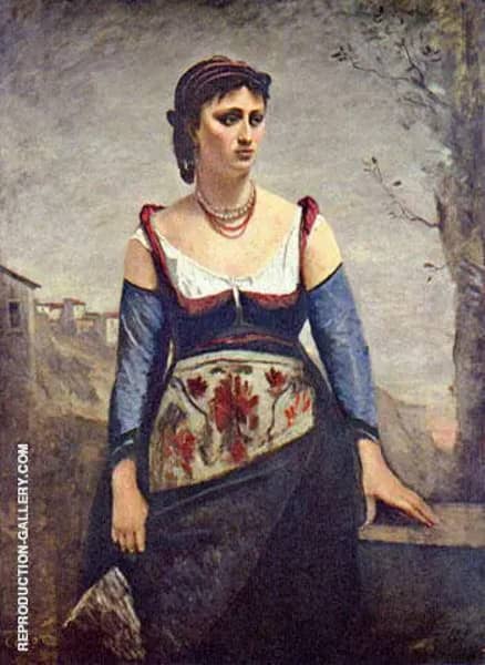 Agostina 1866 by Jean-baptiste Corot | Oil Painting Reproduction