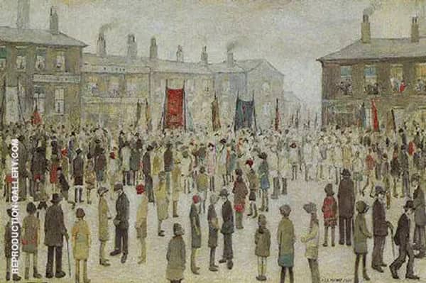 The Procession 1927 by L-S-Lowry | Oil Painting Reproduction