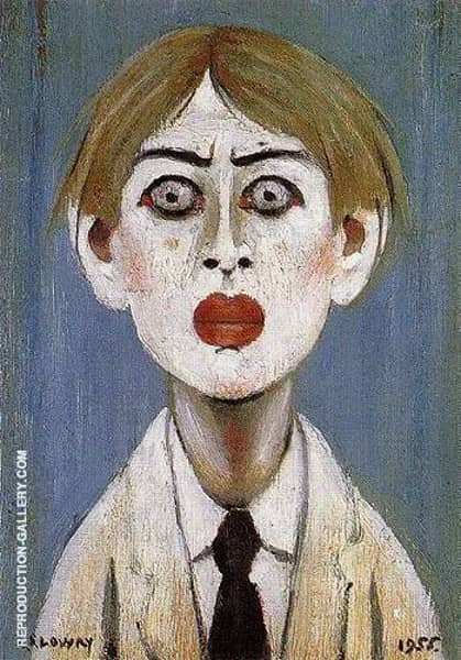 Portrait of a Young Man 1955 by L-S-Lowry | Oil Painting Reproduction