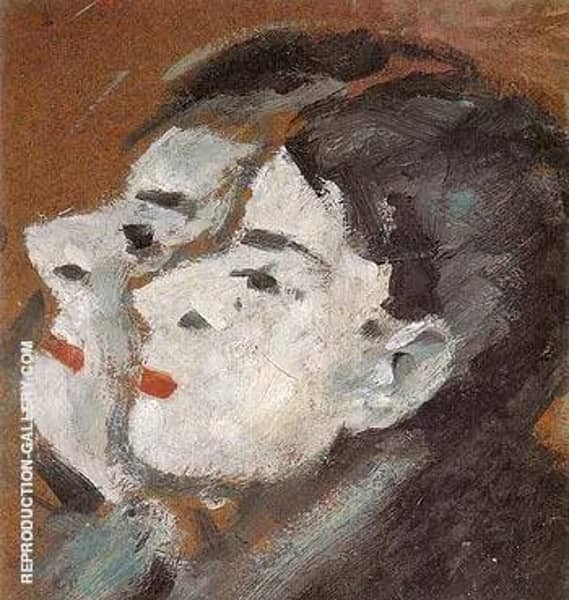 Two Heads by L-S-Lowry | Oil Painting Reproduction