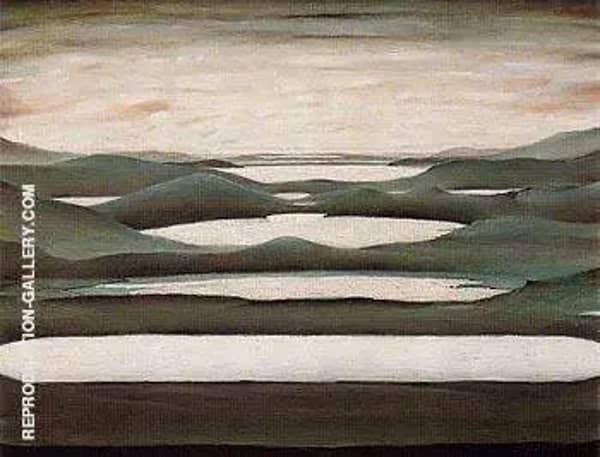 Lake Landscape 1950 by L-S-Lowry | Oil Painting Reproduction