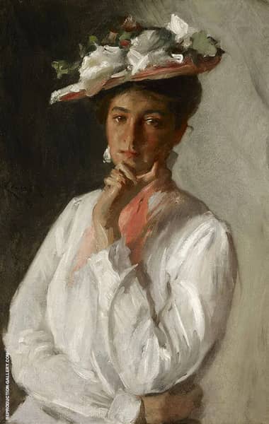The Woman in White by William Merritt Chase | Oil Painting Reproduction