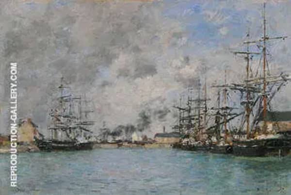 The Basin, Deauville c1880 by Eugene Boudin | Oil Painting Reproduction