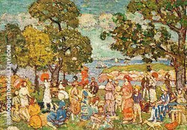 The Promenade c1912 by Maurice Prendergast | Oil Painting Reproduction