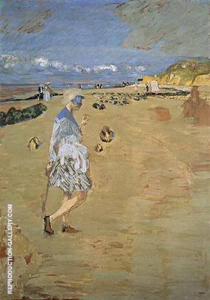 Annette on the Beach at Villerville 1910 | Oil Painting Reproduction