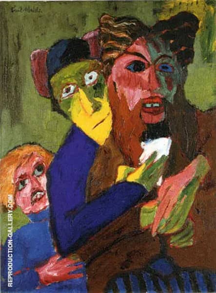 Excited People 1913 by Emil Nolde | Oil Painting Reproduction
