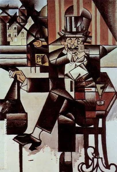 Man in the Cafe 1912 by Juan Gris | Oil Painting Reproduction