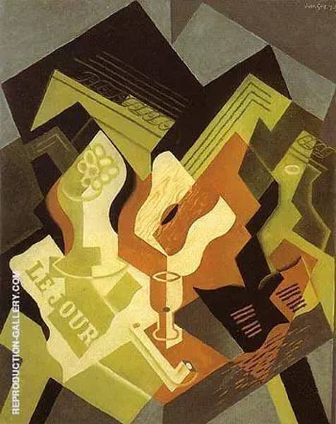 Guitar and Fruit Dish 1919 by Juan Gris | Oil Painting Reproduction