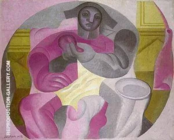 Seated Harlequin 1923 by Juan Gris | Oil Painting Reproduction