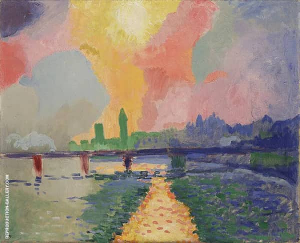 Hungerford Bridge at Charing Cross c1905 | Oil Painting Reproduction