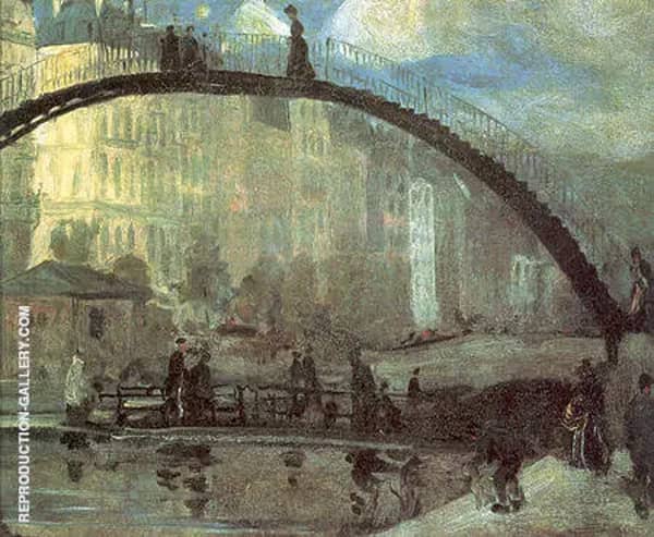 La Villette 1895 by William Glackens | Oil Painting Reproduction
