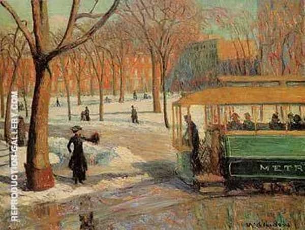 The Green Car 1910 by William Glackens | Oil Painting Reproduction