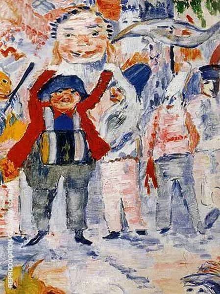 Carnival in Flanders detail by James Ensor | Oil Painting Reproduction
