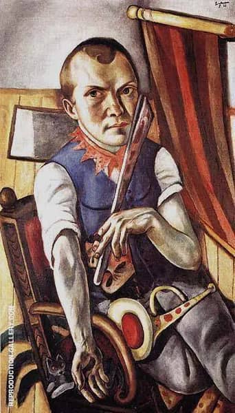 Self Portrait as Clown 1921 by Max Beckmann | Oil Painting Reproduction