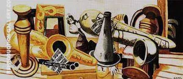 Large Still Life with Musical Instruments 1926 | Oil Painting Reproduction