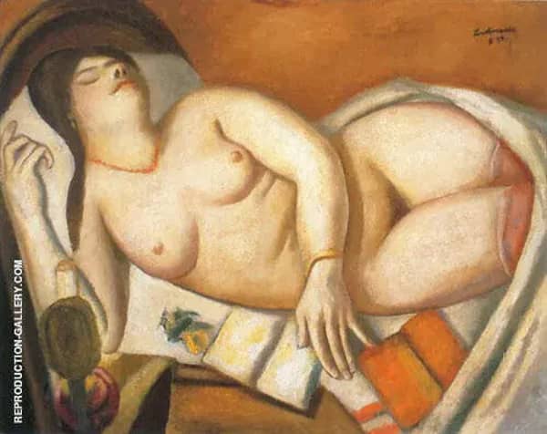 Sleeping Woman 1924 by Max Beckmann | Oil Painting Reproduction