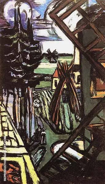 Large Laren Landscape with Windmill 1946 | Oil Painting Reproduction