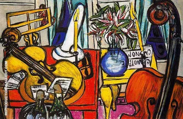 Still Life with Cello and Double Bass 1950 | Oil Painting Reproduction