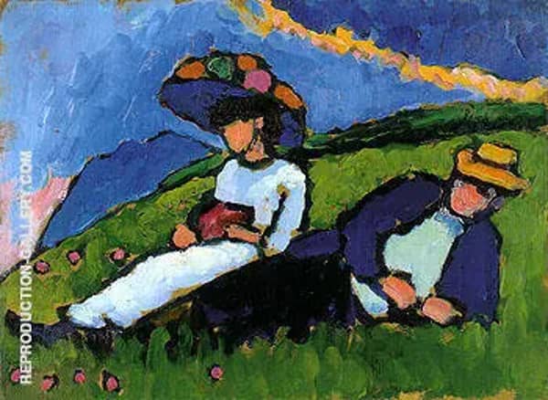 Jawlensky and Werefkin 1909 by Gabriele Munter | Oil Painting Reproduction