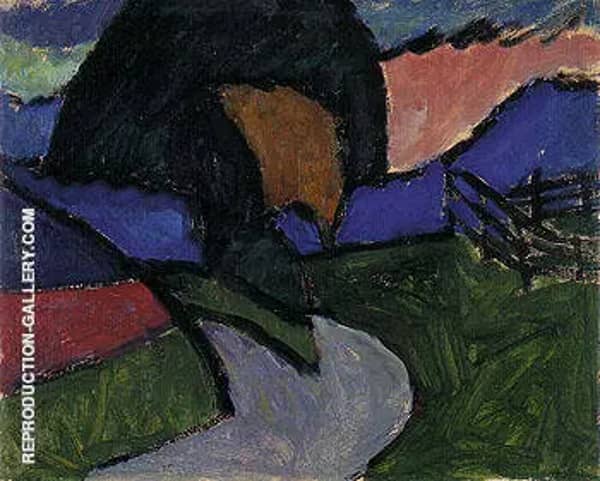 Autumn Landscape 1910 by Gabriele Munter | Oil Painting Reproduction