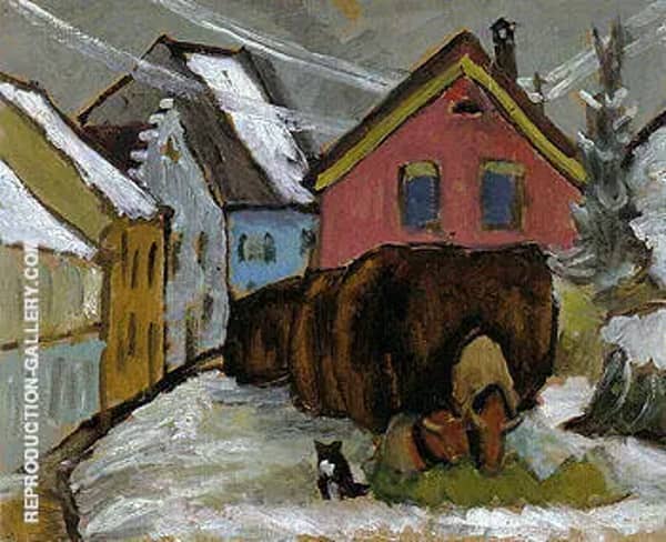 Chaff Wagons 1910 by Gabriele Munter | Oil Painting Reproduction