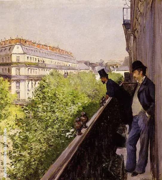 A Balcony 1800 by Gustave Caillebotte | Oil Painting Reproduction