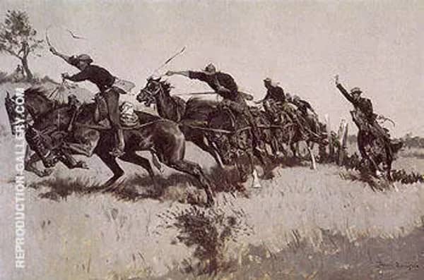 Capt Grimes Battery Going Up El Poso Hill 1894 | Oil Painting Reproduction