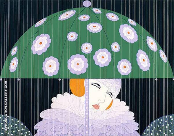 Erte Spring Showers by Erte | Oil Painting Reproduction