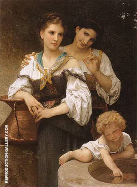 The Secret c1876 by William-Adolphe Bouguereau | Oil Painting Reproduction