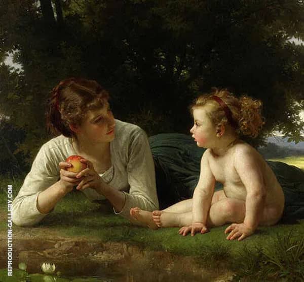 Temptation 1880 by William-Adolphe Bouguereau | Oil Painting Reproduction