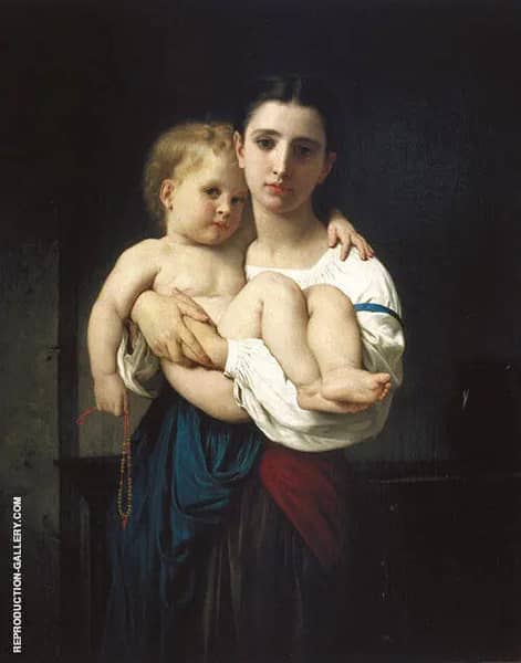The Elder Sister by William-Adolphe Bouguereau | Oil Painting Reproduction