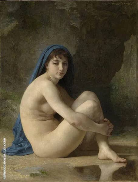 Seated Nude 1884 by William-Adolphe Bouguereau | Oil Painting Reproduction