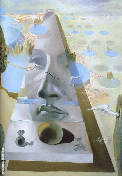 Apparition of the Face of the Aphrodite of Knidos in a Landscape Setting 1981 | Oil Painting Reproduction