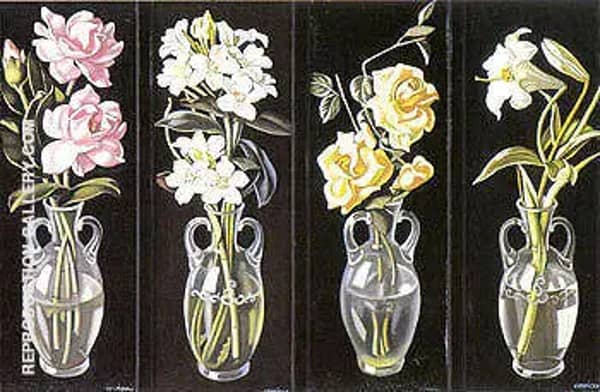 Cut Flowers in Vases 1938 | Oil Painting Reproduction