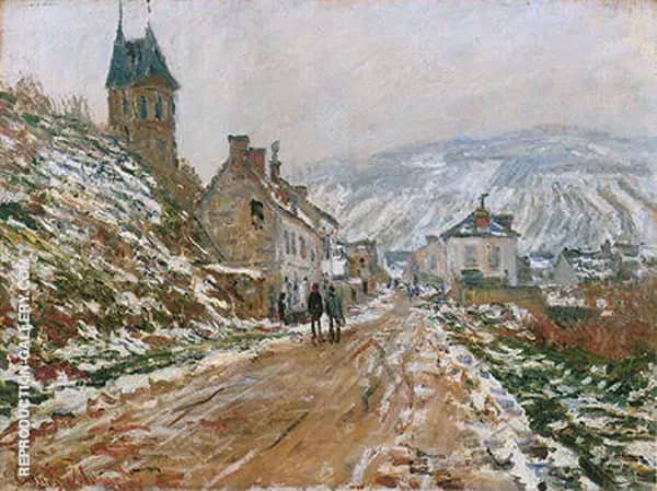 Road to Vetheuil Winter 1879 by Claude Monet | Oil Painting Reproduction