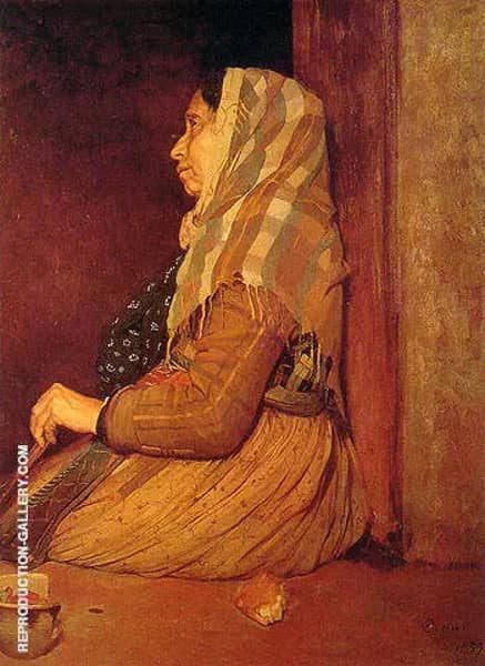 Roman Beggar Woman 1857 by Edgar Degas | Oil Painting Reproduction