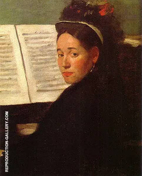 Marie Dihau at the Piano 1869 by Edgar Degas | Oil Painting Reproduction