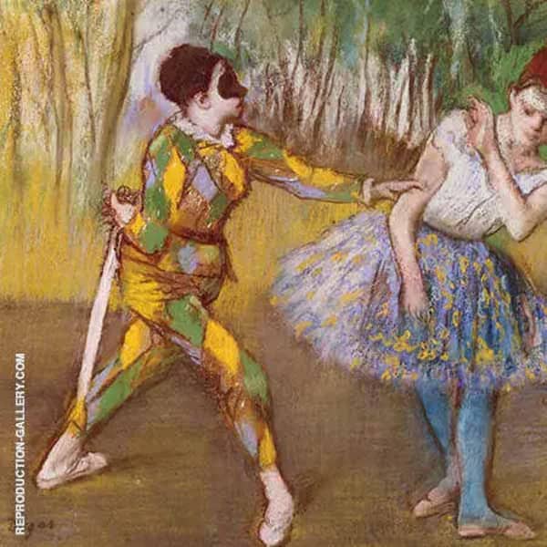 Harlequin and Colombina 1886 by Edgar Degas | Oil Painting Reproduction