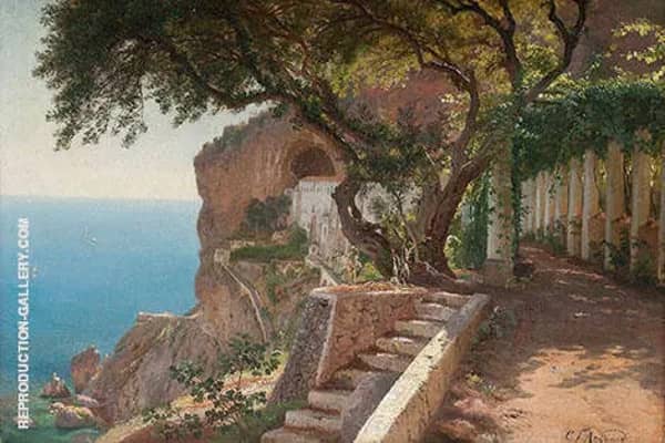 Pergola in Amalfi by Carl Frederik Aagaard | Oil Painting Reproduction