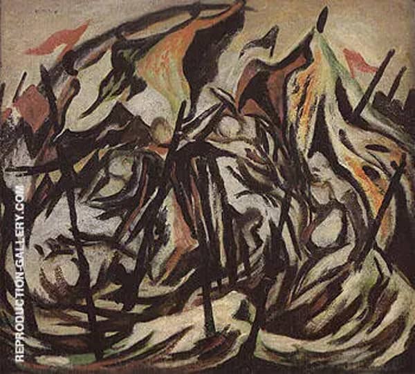 Composition with Figures and Banners 1934 | Oil Painting Reproduction