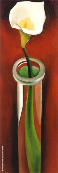 Calla Lilies In Tall Glass 1923 No 2 | Oil Painting Reproduction