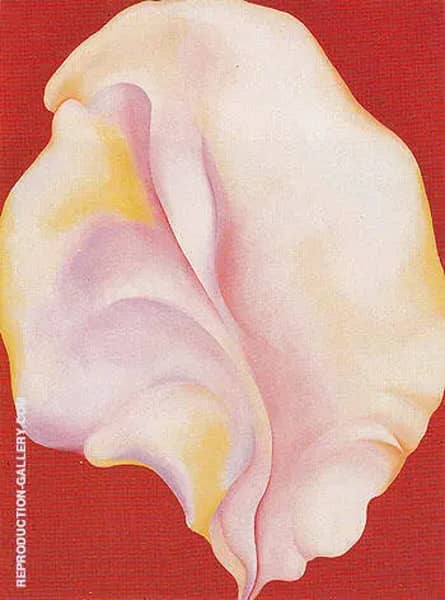 Shell on Red 1931 by Georgia O'Keeffe | Oil Painting Reproduction