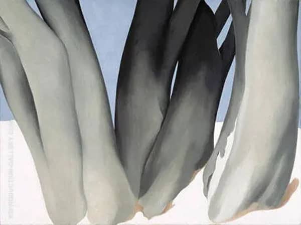 Bare Tree Trunks with Snow 1946 | Oil Painting Reproduction