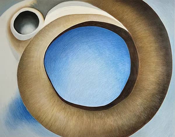 Goats Horns With Blue 1945 by Georgia O'Keeffe | Oil Painting Reproduction